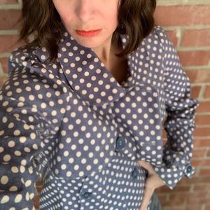 Deep or Shallow San Francisco Blue Polka Dot  Lightweight Jacket